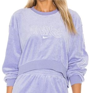 NWT Nike Lilac Cropped Terry Sweatshirt Size Large